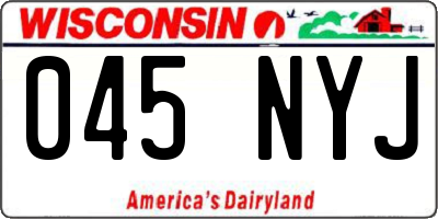 WI license plate 045NYJ