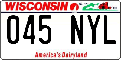 WI license plate 045NYL