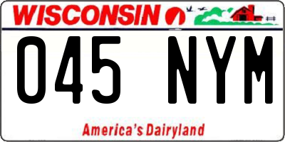 WI license plate 045NYM