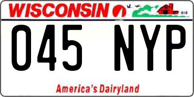 WI license plate 045NYP