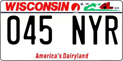 WI license plate 045NYR