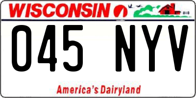 WI license plate 045NYV