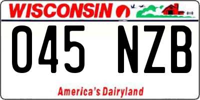 WI license plate 045NZB