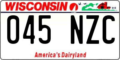 WI license plate 045NZC
