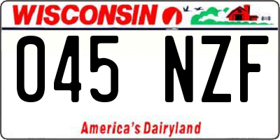 WI license plate 045NZF