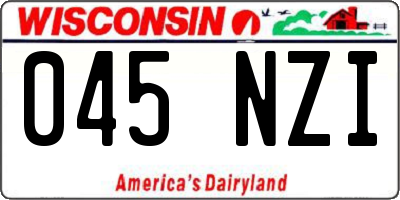 WI license plate 045NZI
