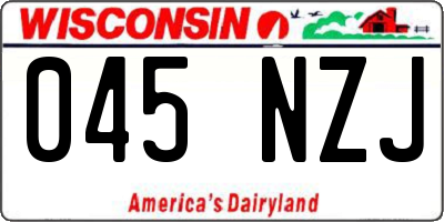 WI license plate 045NZJ