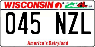 WI license plate 045NZL