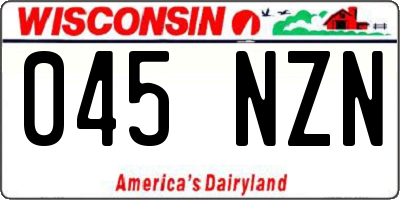 WI license plate 045NZN