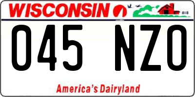 WI license plate 045NZO