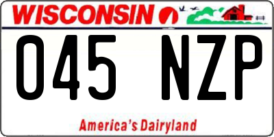 WI license plate 045NZP
