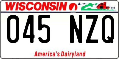 WI license plate 045NZQ