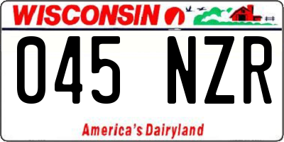 WI license plate 045NZR