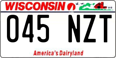 WI license plate 045NZT