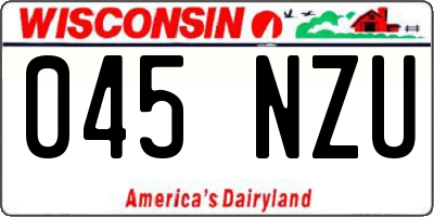 WI license plate 045NZU