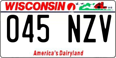 WI license plate 045NZV