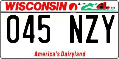 WI license plate 045NZY