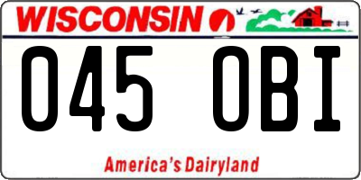 WI license plate 045OBI