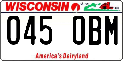 WI license plate 045OBM
