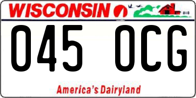 WI license plate 045OCG
