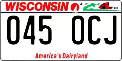 WI license plate 045OCJ