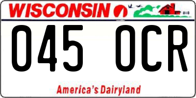 WI license plate 045OCR