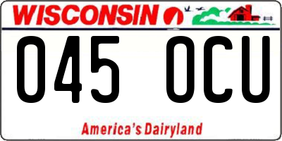 WI license plate 045OCU