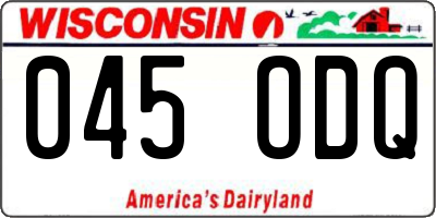 WI license plate 045ODQ
