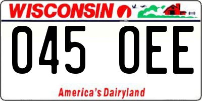 WI license plate 045OEE