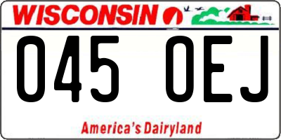 WI license plate 045OEJ