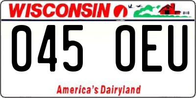 WI license plate 045OEU