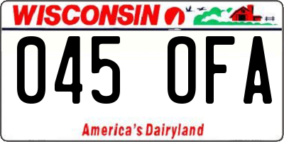 WI license plate 045OFA