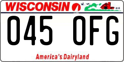 WI license plate 045OFG