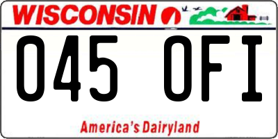 WI license plate 045OFI