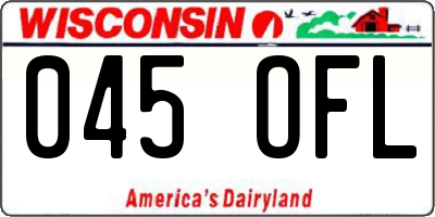 WI license plate 045OFL
