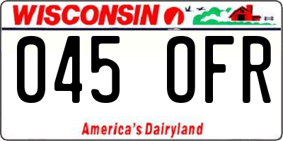 WI license plate 045OFR