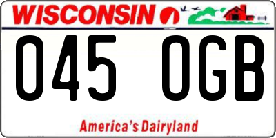 WI license plate 045OGB