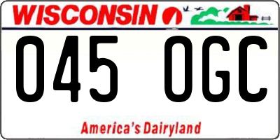 WI license plate 045OGC