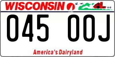 WI license plate 045OOJ