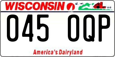 WI license plate 045OQP