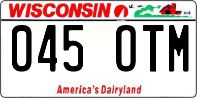 WI license plate 045OTM