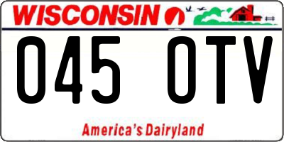 WI license plate 045OTV