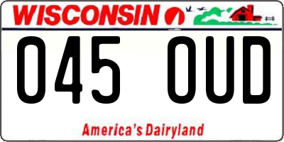 WI license plate 045OUD