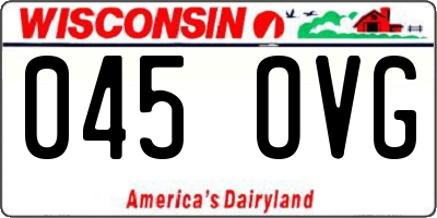 WI license plate 045OVG