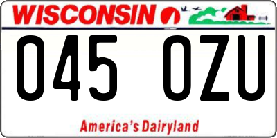 WI license plate 045OZU