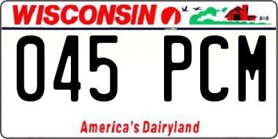 WI license plate 045PCM