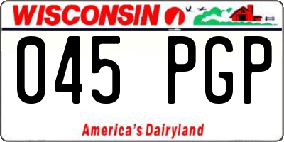 WI license plate 045PGP