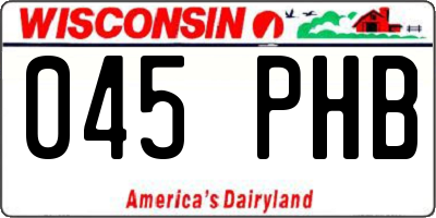 WI license plate 045PHB