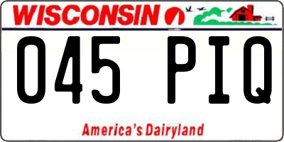 WI license plate 045PIQ