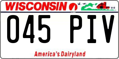 WI license plate 045PIV